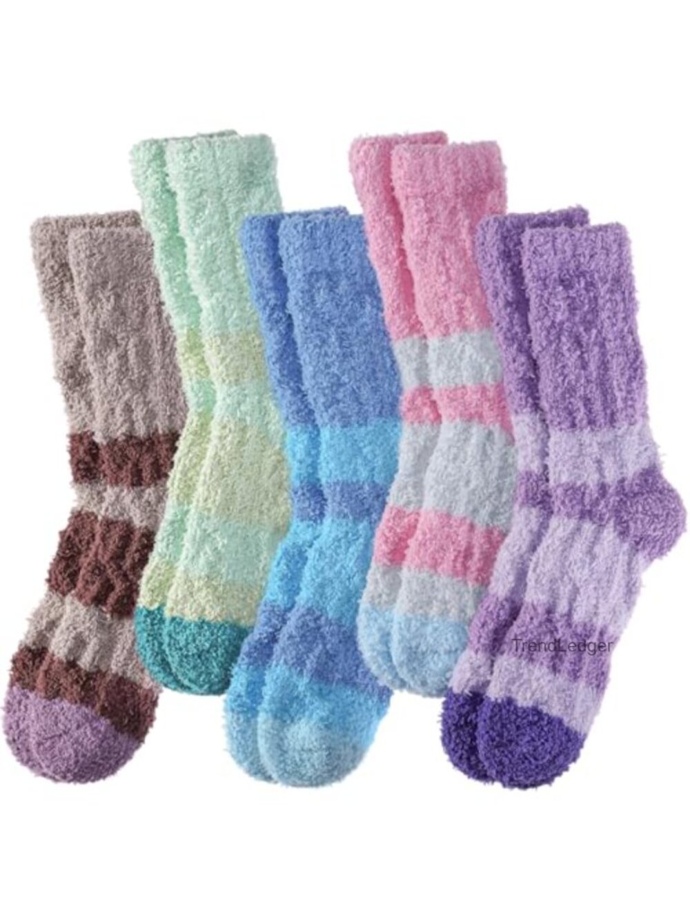 Fuzzy Slipper Socks Women Warm Cozy Sleep Socks 5 Pairs